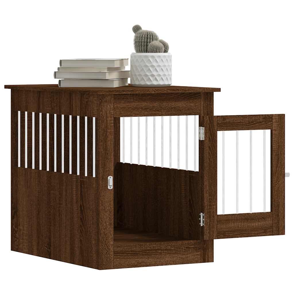 Vidaxl Dog Pen, Brown Oak, 55X80X68Cm, Wood-Based Material