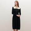 Ruffled Collar Knit Long Dress O261T966