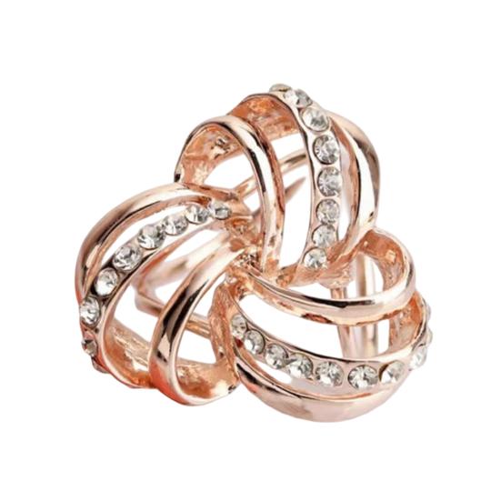 Rhinestone Scarf Ring 3-Ring Scarf Clip Ring Sparkly Elegant Scarf Holder Ring for Women Shawls Neckerchiefs Silk Scarves