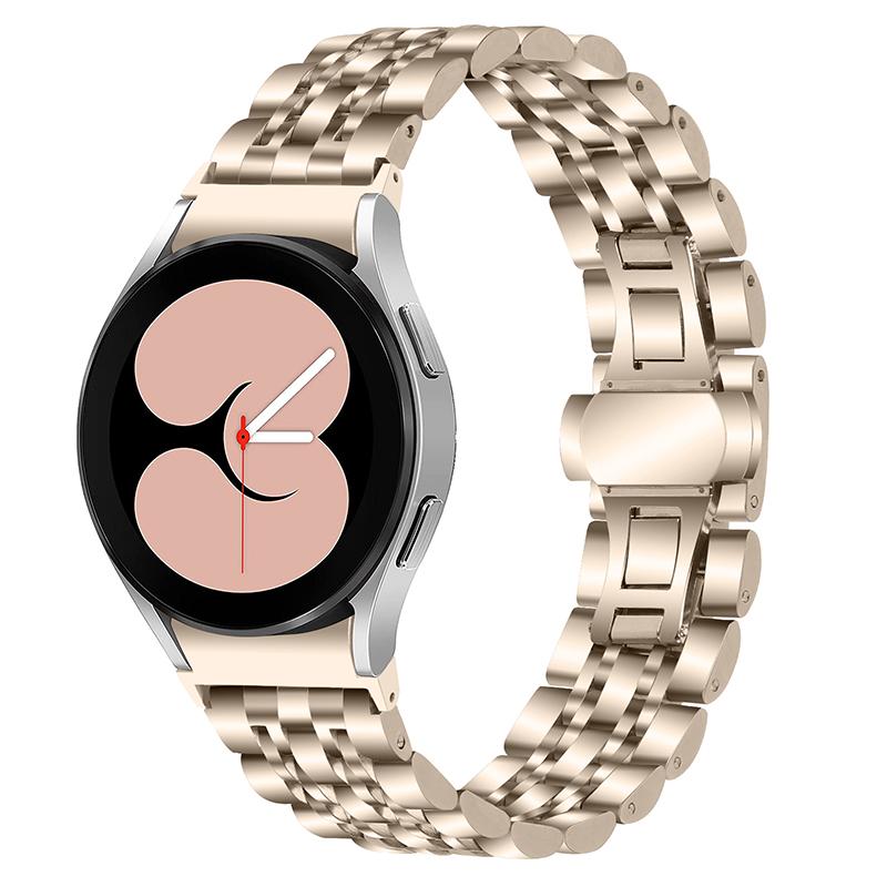 For Samsung Galaxy Watch4 Active 40mm/44mm/Watch4 Classic 42mm/46mm Stainless Steel Replacement Band 7 Beads Watch Bracelet Strap