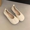 Fashion SUOJIALUN 2025 Autumn New Women Flat Shoes Fashion Round Toe Shallow Slip On Ladies Casual Single Shoes Soft Flat Heel Ballerina