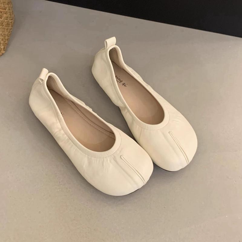 Fashion SUOJIALUN 2025 Autumn New Women Flat Shoes Fashion Round Toe Shallow Slip On Ladies Casual Single Shoes Soft Flat Heel Ballerina