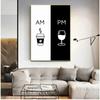 Coffee Wine Black White Poster and Print Simplicity Wall Art Canvas Painting Minimalist Picture Kitchen Dining Room Decoration