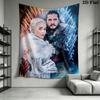 Game Thrones Daenerys Jon Snow Throne Scene Tapestry Fashion Print Background Cloth Christmas Gift Atmospheric Background Cloth Soft