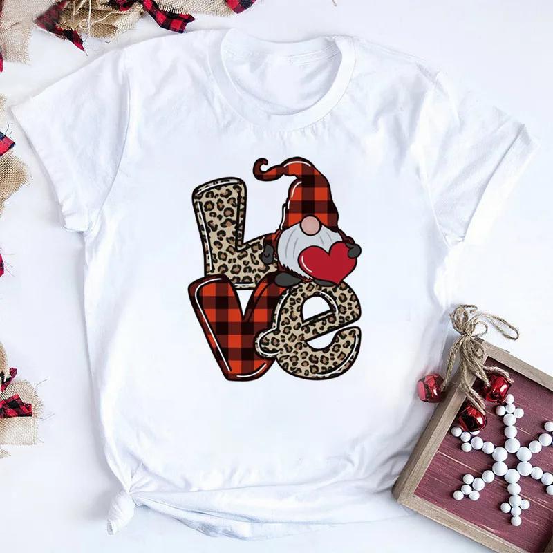 Women Tshirts Merry Christmas Tree Print Red Top Femal New Clothing Short Sleeve Fashion Harajuku Kawaii T-shirt Y2K Clothing