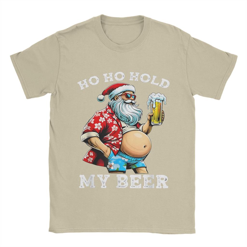 Christmas and Beer T Shirts for Men 100% Cotton Novelty T-Shirt Round Collar  Tee Shirt Short Sleeve Clothing Graphic