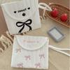 Korean-Style Embroidered Clutch Sweet Bowknot Embroidery Cosmetic Bag Sanitary Pad Pouch  Women