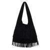 Retro Matte Tassel Bag for Ladies  High Capacity  Soft Fabric  Stitching Line  Good Appearance  Single Shoulder Bag  Personality  New