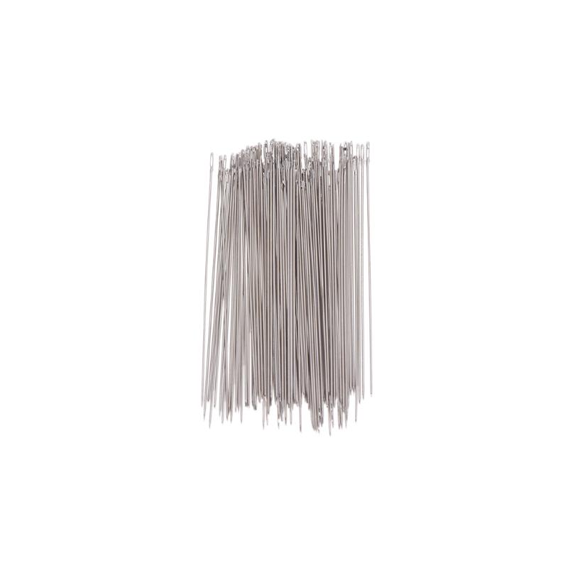 

100 шт. металлические иглы для вышивки бисером для бусин, ювелирных браслетов, строка 3,2-12 см