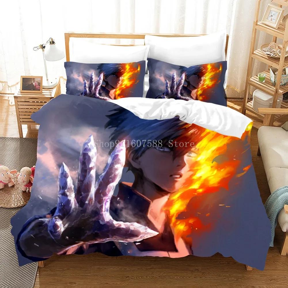 Japan Anime My Hero Academia Tištěné ložní prádlo Kreslené Povlaky na přikrývky Polštáře Přikrývka Sada ložního prádla Ložní prádlo Ložní prádlo