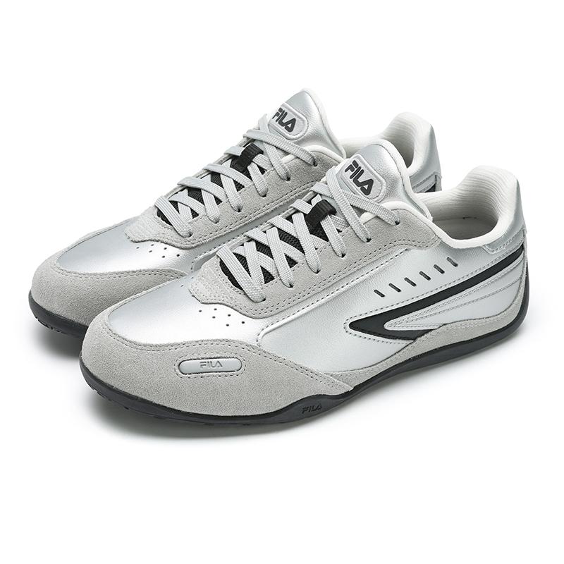 Fila Turbo Sneakers Comfortable Fashion Versatile Thin Sole Durable Lightweight Low Top Skate Shoes Women Sneaker Gray Black Silver F12W511210FSB