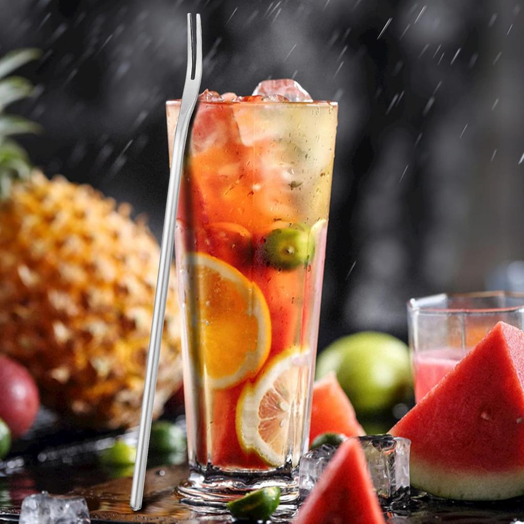 Pickle Forks,6.3 Inch Long Handled Olive,18/8 Stainless Steel Long Handle Salad, Cocktail,Dessert,Fruit s,Pickle Grabber, Appetizer Forks,(4pc)