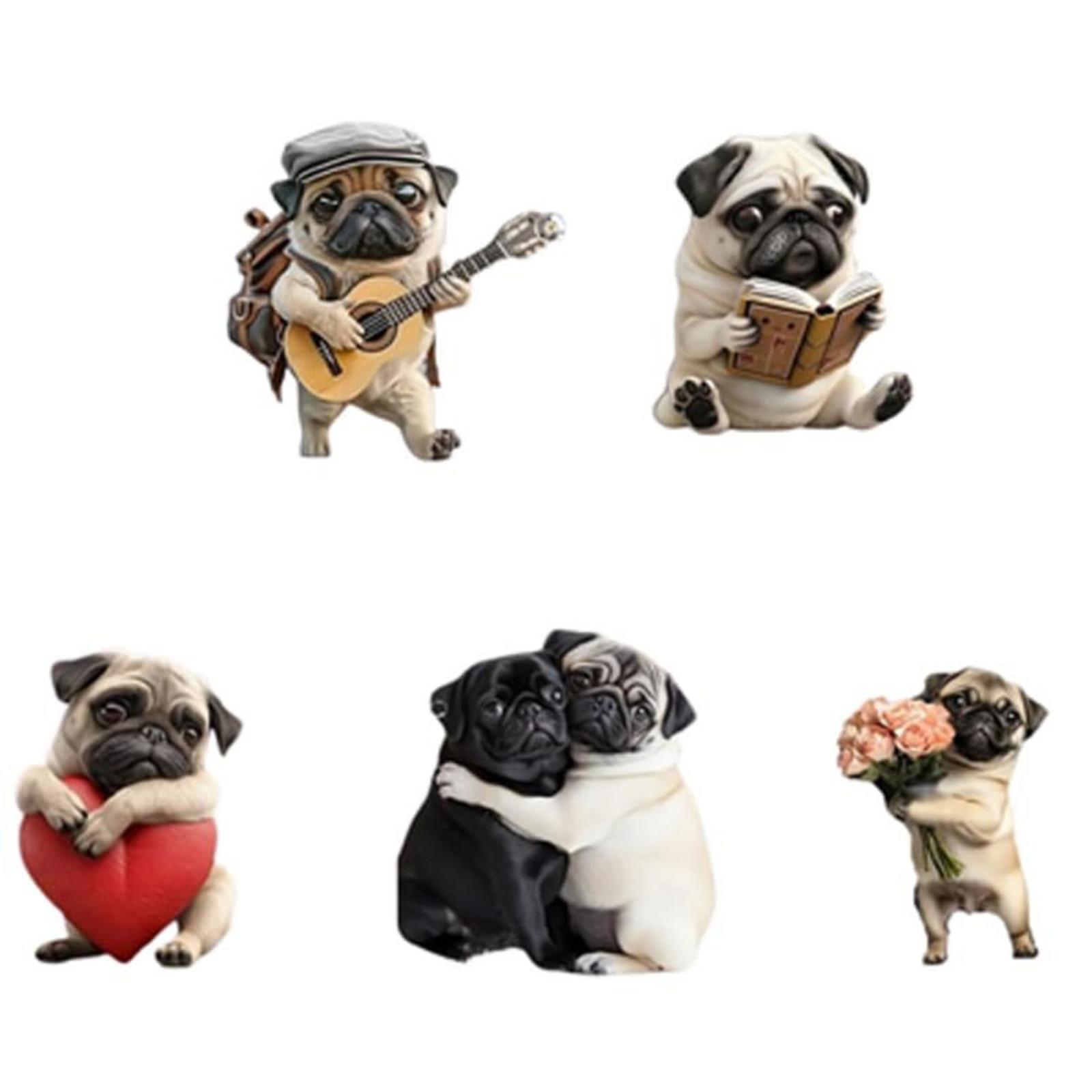 

Акриловый автомобильный диффузор в виде милого мопса, креативный 2D милый мопс, зажим для автомобильного диффузора, автомобильный диффузор в виде мопса One Size