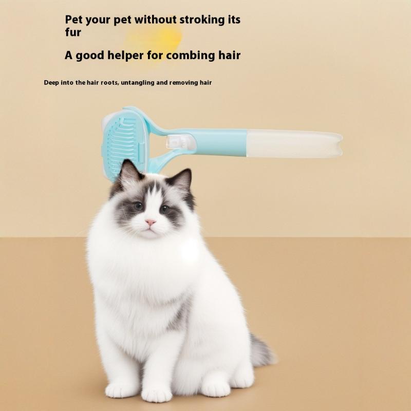 3in1 Press Spray Pet Cleaning Comb Detachable With Spray Bottle Pet Bath Brush Multifunctional Pet Hair Cleaner Brush Supplies