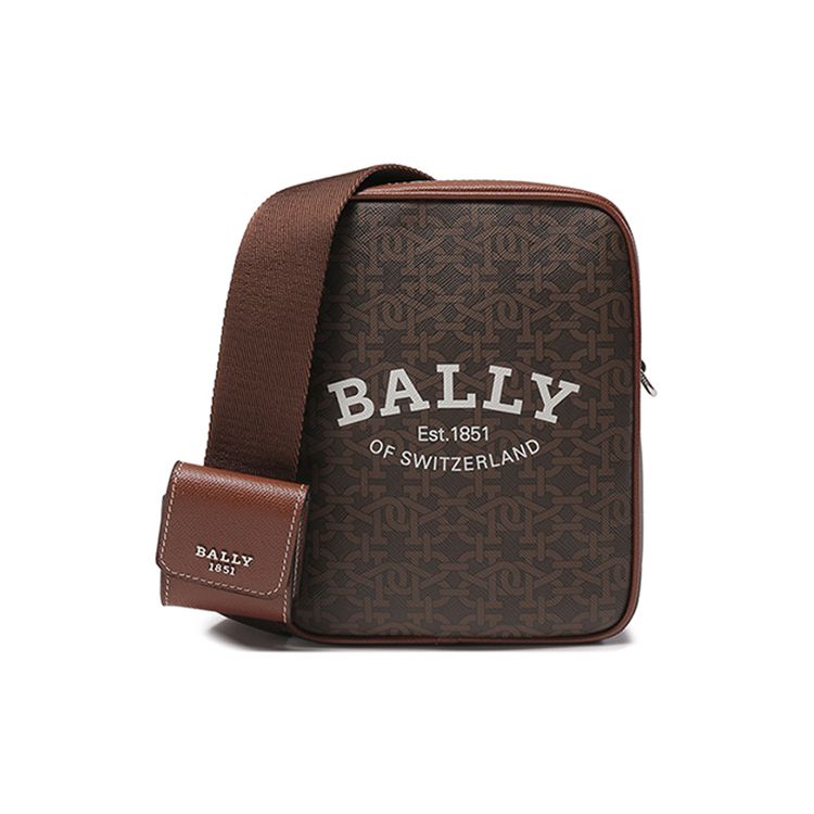 

Bally Monogram Zip Closure TPU Crossbody Shoulder Bag Men Bags Brown 6301801 Basic Set (Bag+Dust Bag)