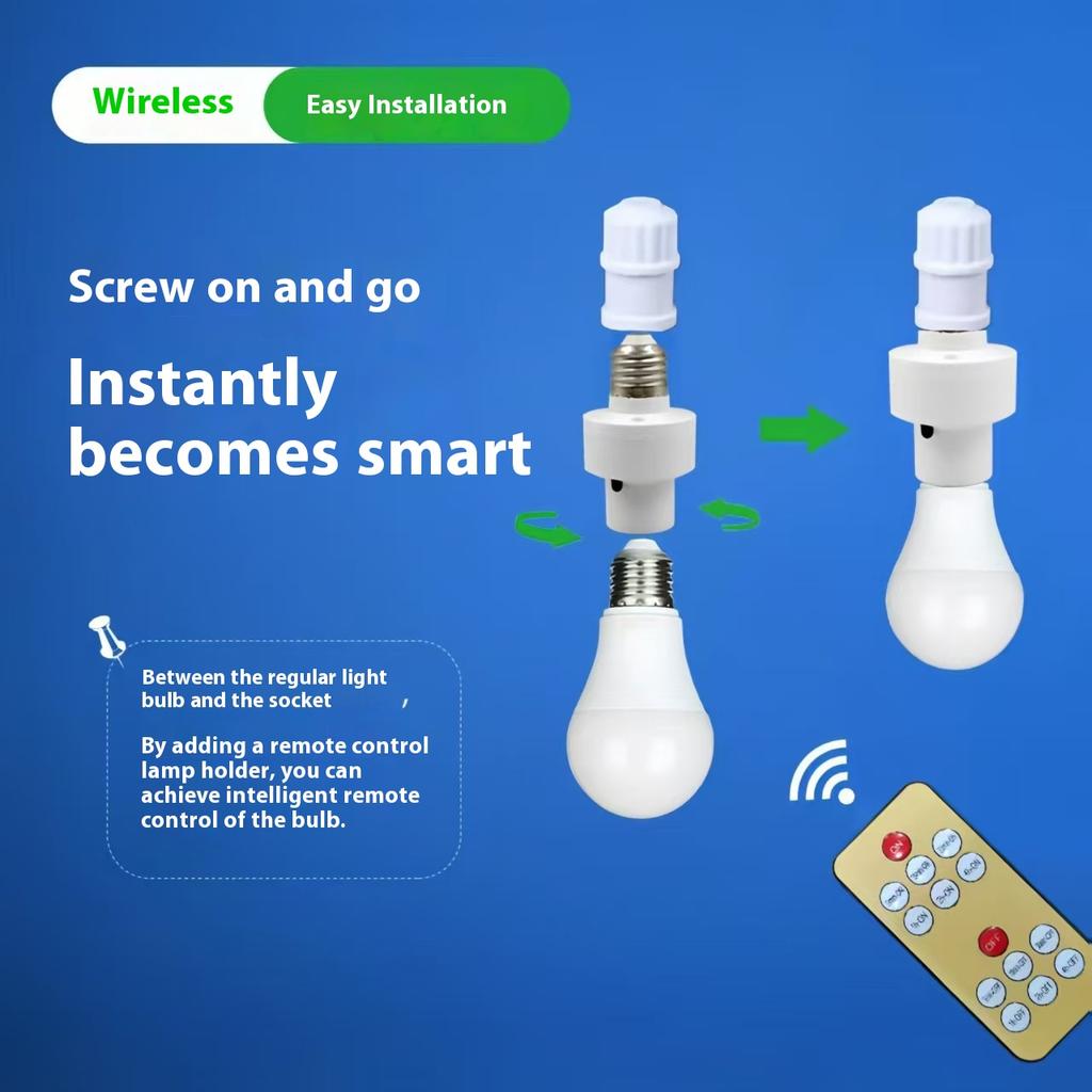 E27 60W Wireless Remote Control Smart Timer Switch Lamp Holder 110V 220V House Multi Light Baby Room Bedroom Timer Switch New