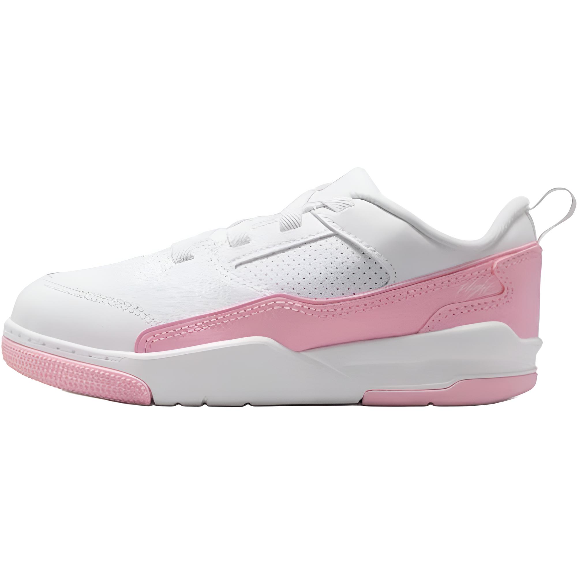 

New Jordan FLIGHT COURT Low top Children s Basketball Shoes Pink White Children Aged 3 7 Years Old HF3332-161 33.5