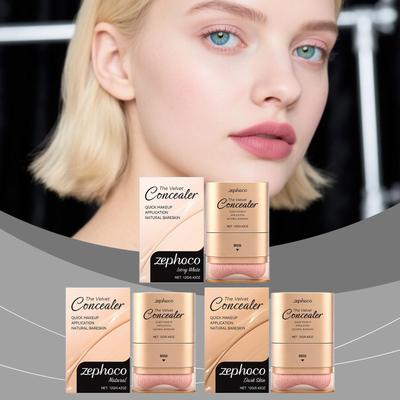 ZephoCo 2-in-1 Concealer & Foundation Stick: Refreshing, Lightweight, Natural Makeup.