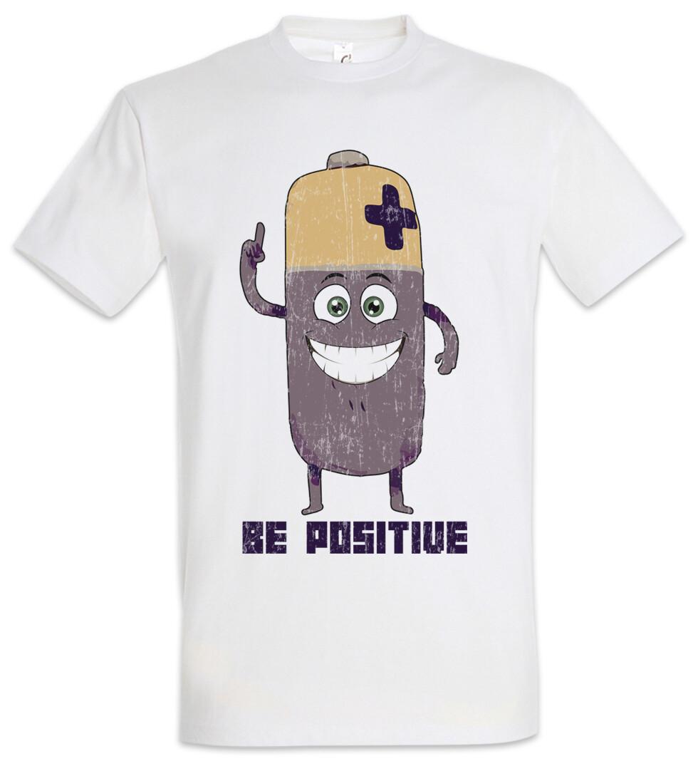Battery Be Positive T-Shirt Mens Womens Tees Top Happy Fun Felicitous Lucky Blessed S
