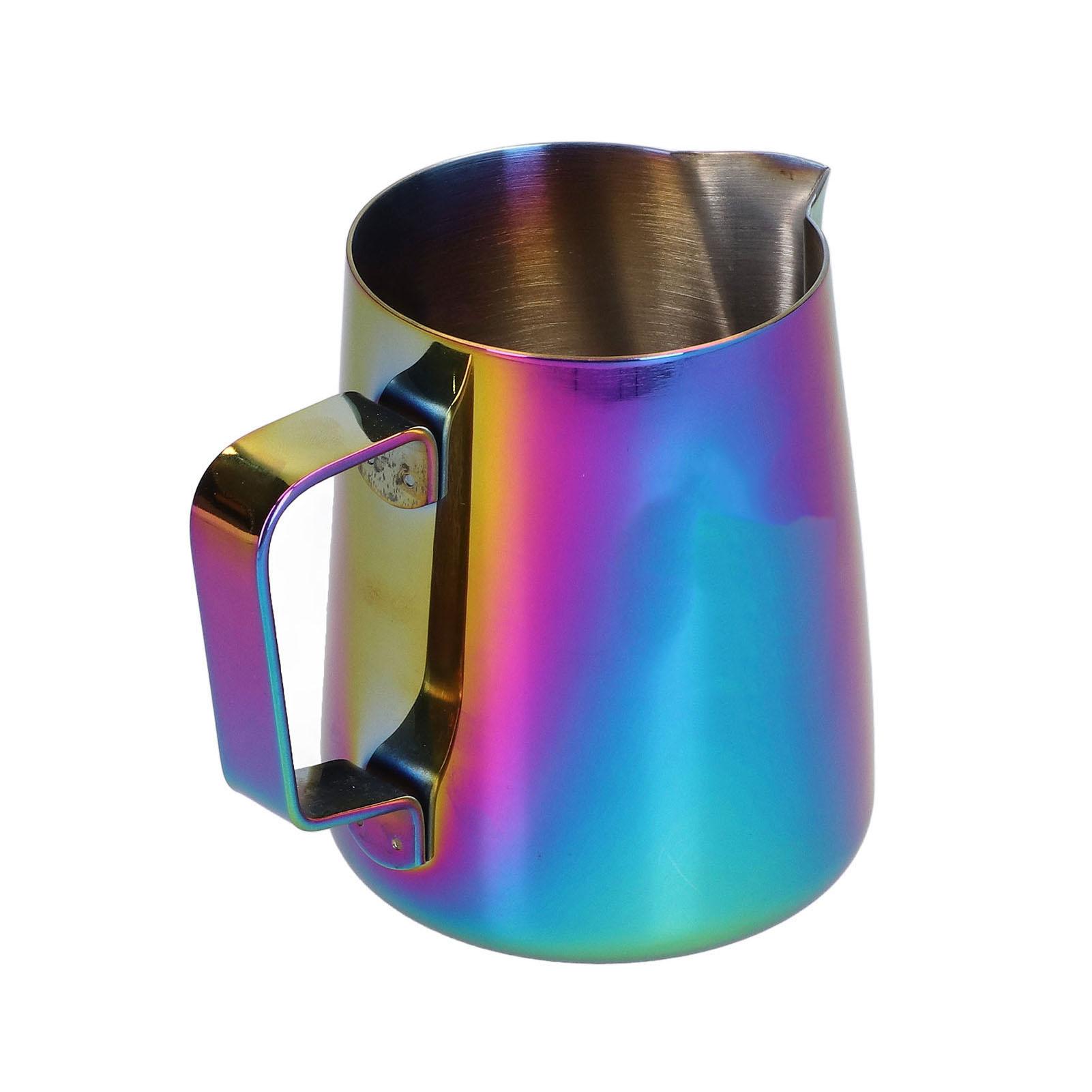 

380 мл Чашка для вспенивания молока из нержавеющей стали Глянцевая Цветная С носиком для латте-арта Чашка для вспенивания молока для кофе для дома, кофейни