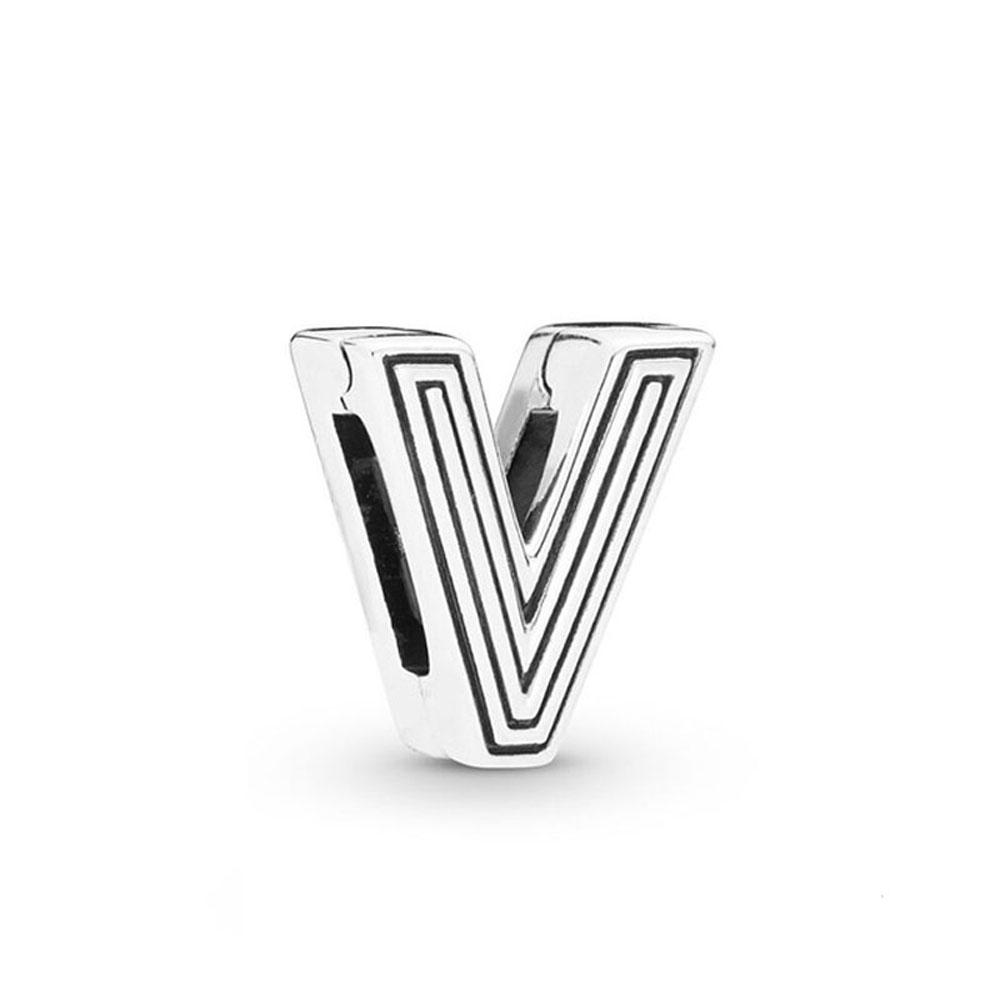 European New Plated Copper 26 Letter Thin Clip Charm Bead Fit Original Bracelet Jewelry For Gift