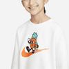 Nike Sweatshirt Pattern Print Crew Neck Pullover Kids Tops White FN7117-133