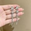 European and American Personalized Light Luxury Flower Long Fringed Earrings Women's Sweet Niche Temperament High-end Earrings Wholesale
