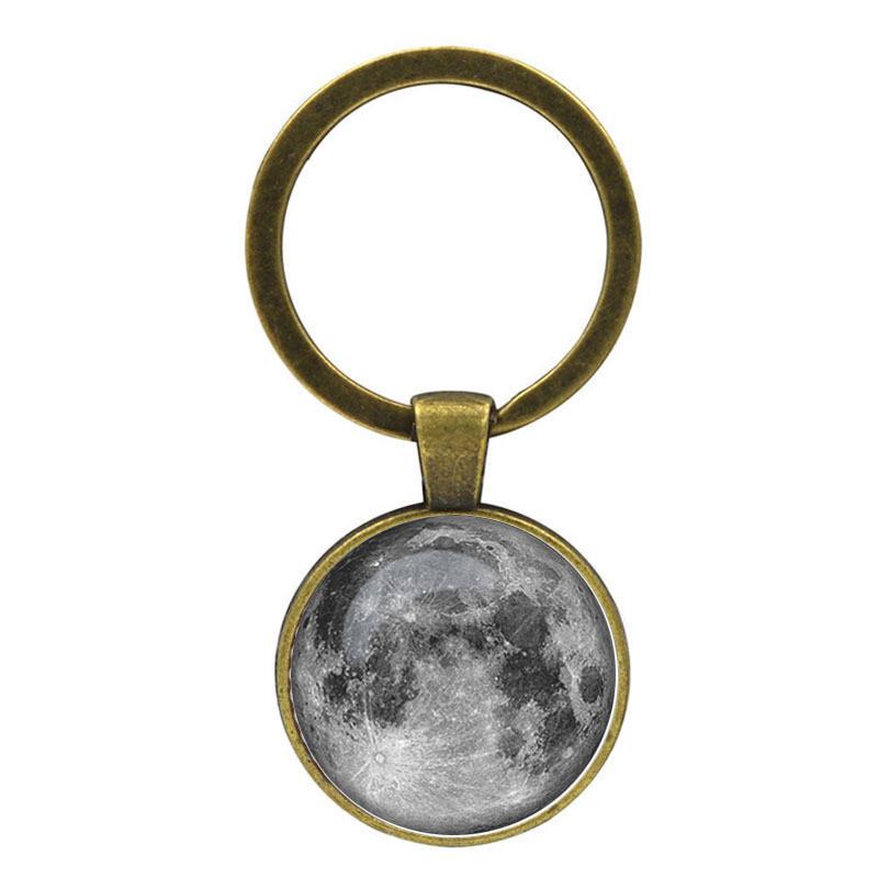 

Элегантный брелок из лунного камня, шикарный брелок из цинкового сплава, персонализированная цепочка для ключей античный бронзовый