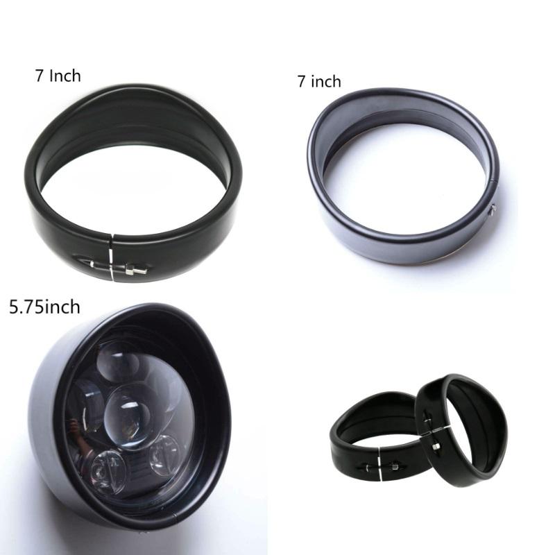 Buy 7/5.75/4.5Inch Black/Chrome Trim Ring, Visor Style Headlight