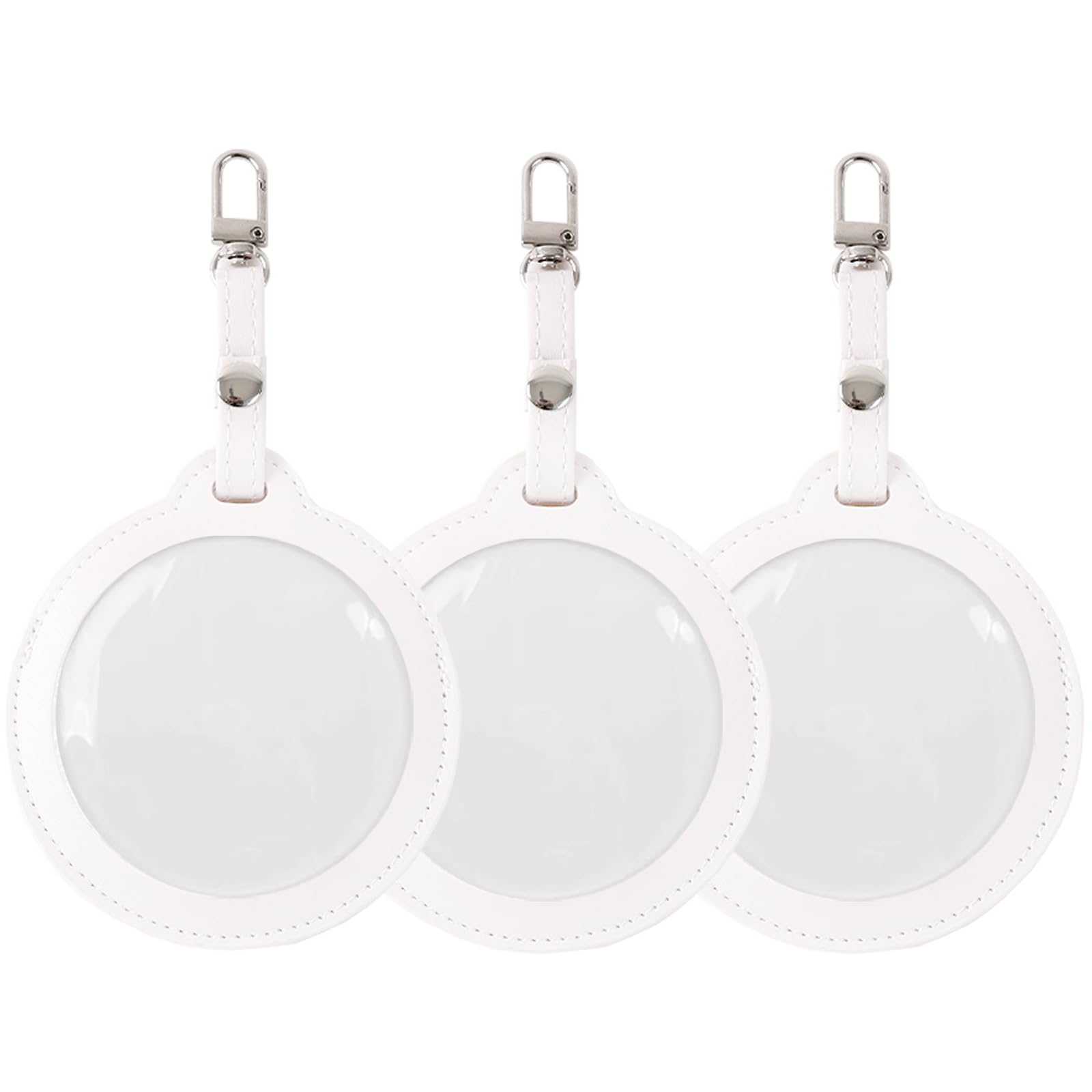 

Набор из 3 прозрачных защитных чехлов для значков из ПУ-кожи, в стиле брелока, Высокая прозрачность, Защищает от царапин, Для коллекций, Для демонстрации,