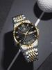 Men's Diamond Quartz Watch with Luminous Double Calendar