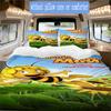 Cartoon bees and Maya Pattern Bedding,Quilt Set Quilt Cover Pillowcase Home Birthday Gift (1*duvet cover+2*pillowcase,without core)XSJT0917369
