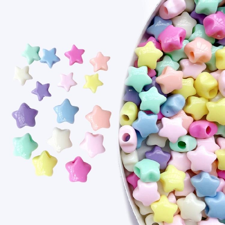 Star Heart Shape Beads For Kids Colorful Loose Beads Hair Tie Accessory For Creative Braiding And Crafting Project Supply