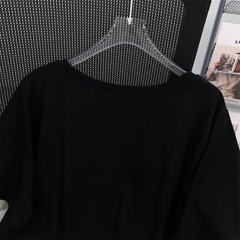 Women's Plus Size Loose Mid-Length Short-Sleeve Round Neck T-Shirt (Available in 200/300/350 Jin)