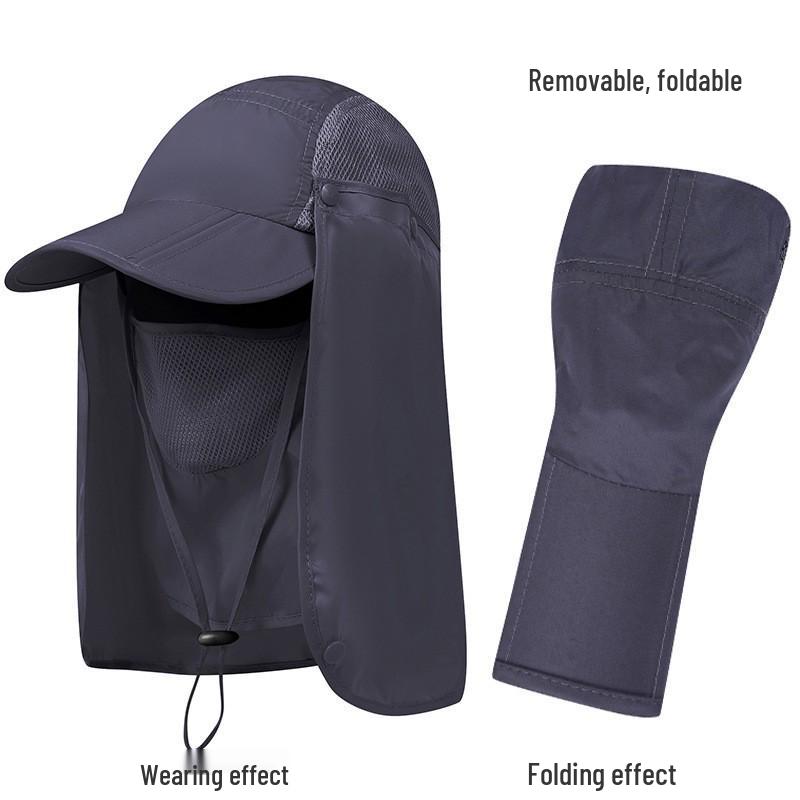 Men's Summer Sun Hat with UV Protection & Face Cover for Outdoor Activities