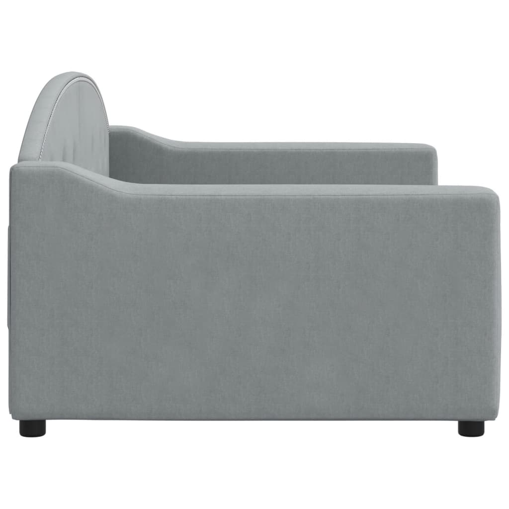 Vidaxl Sofa Z Funkcją Spania, Jasnoszara, 90X190 Cm, Obita Tkaniną