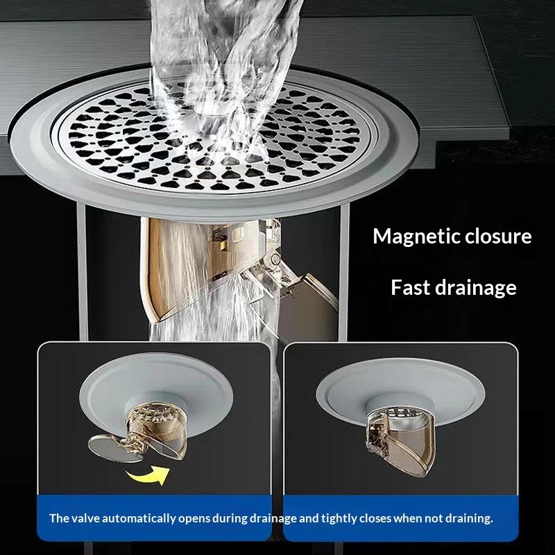 Stainless Steel Floor Drain Strainer Anti Odor Insect Proof Universal Fit for Laundry Bathroom Shower Kitchen