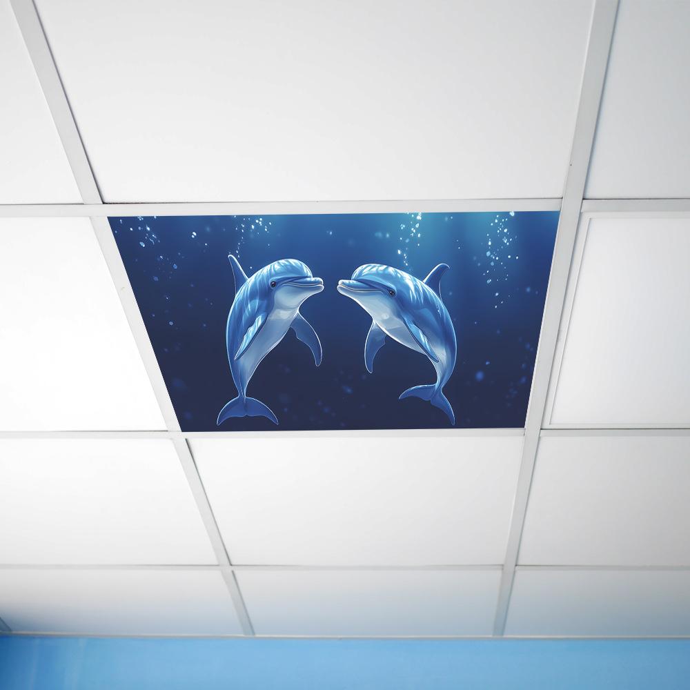 Underwater World Dolphin Living Room Bedroom Ceiling Beautification and Decorative Wall Stickers