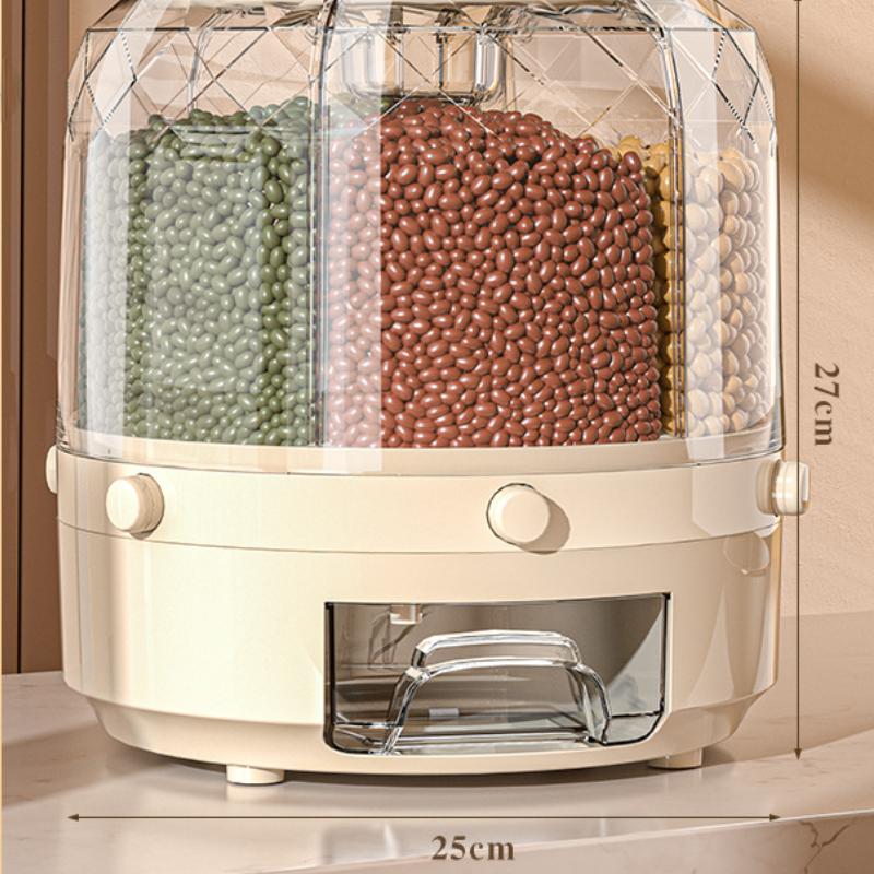 360 de grade rotativ orez Dispenser rezistent la umiditate sigilat cereale uscate găleată Dispenser bucătărie alimente recipient cutie de depozitare