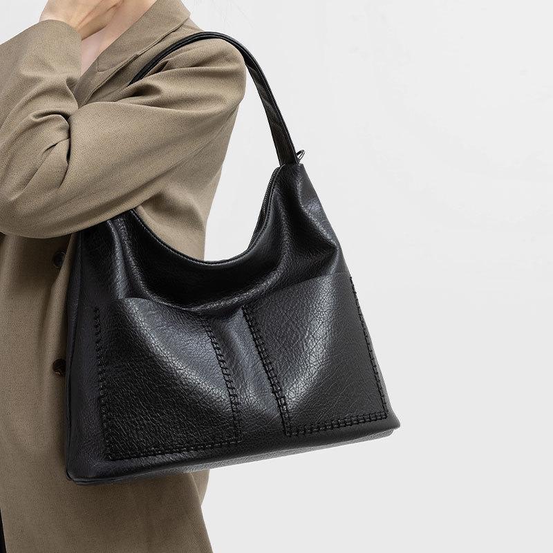 Tote Bag, New Women's Bag, Fashionable, Simple, Large Capacity Commuting Bag, Lazy Style, Retro Shoulder Bag