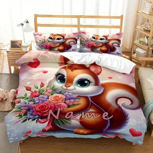Comforter Squirrel With Squirrel Pattern Suitable For Children Kids And Adults Soft Comfortable And Breathable