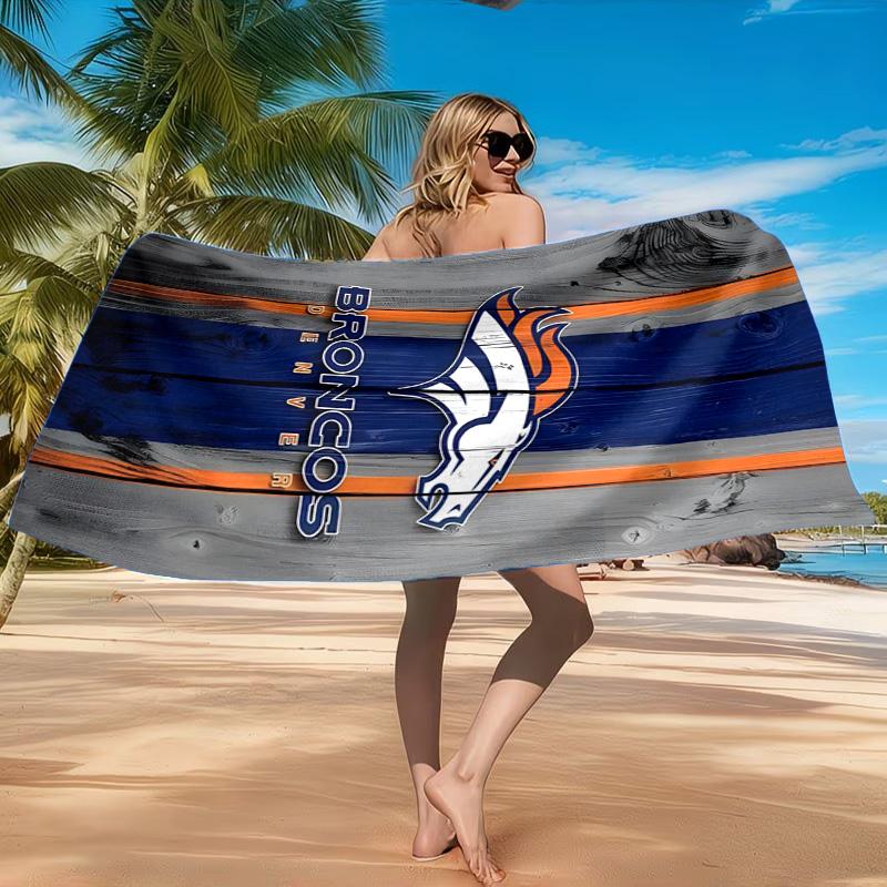 Denver Broncos Logo Strandtuch, Schnelltrocknend, Pflegeleicht, Geeignet für Fitness und Strandurlaub, Sport-Essential
