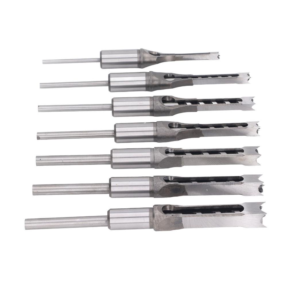 7pcs Bearing Steel Square Hole Drill Bit Woodworking Drill Bits Woodworking