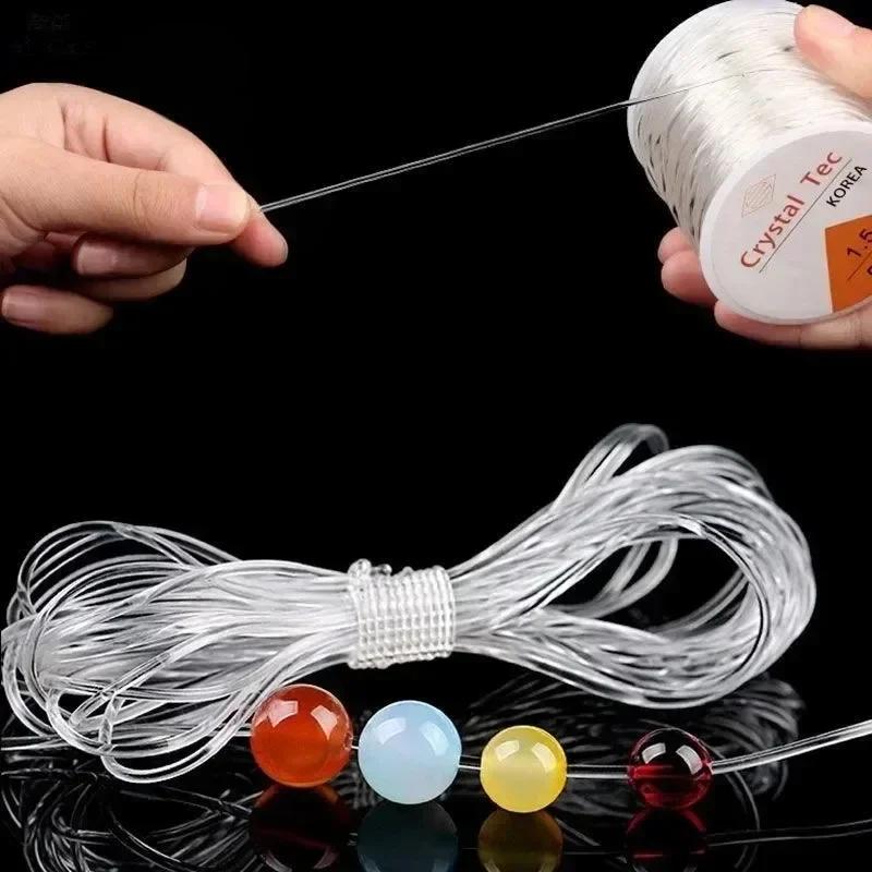 100/500M Transparent Elastic Rope Crystal Line Rubber Cord Thread For DIY Beading Bracelet Jewelry DIY Apparel Sewing Supplies