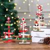 Christmas Tree Desktop Decoration Wooden Santa Claus Tabletop Sign DIY Craft Letter Christmas Signs Plaque Christmas Party Decor