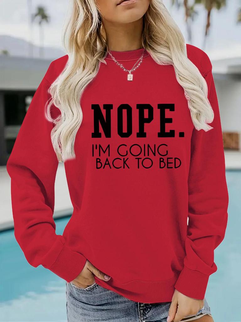 European and American Autumn/Winter Women's 'NOPE' Round Neck Pullover Sweatshirt