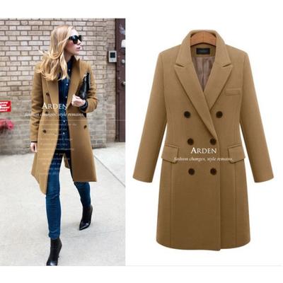 20 Autumn and Winter Medium and Long Large-size Woolen Women's Coat, Seven-color and Eight-size Double-breasted Woolen Coat, Fast Sale