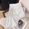 Spring/Summer Korean Style High Waist Floral White Wide-Leg Denim Pants for Women