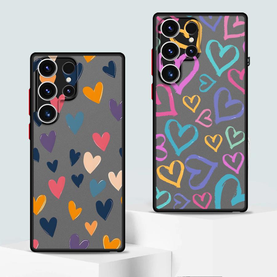 Kreatives Liebeskunst Hülle für Samsung Galaxy S21 S23 FE Note 20 Ultra 10+ S20 FE S26 S22 S25 Ultra S24 Plus Funda Rückseite Handyhülle