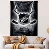 NHL Hockey League Emblem Tapestry Wall Hanging, Ice Hockey Shield Art, Sports Wall Decor for Bedroom Living Room Man Cave